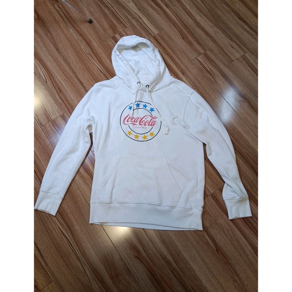 Coca Cola x Aero Collab White Graphic Hoodie Sweatshirt‎ Mens Size Small Rare